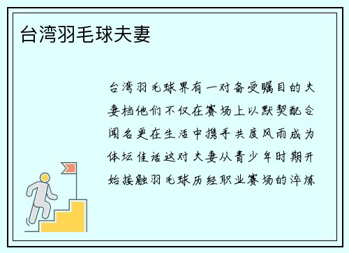 台湾羽毛球夫妻